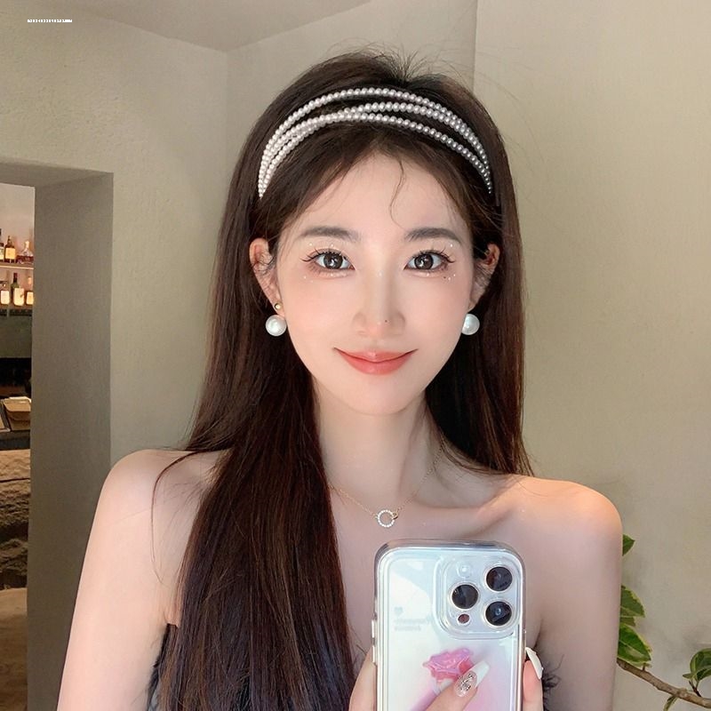 珠珠三层发箍设计显白外出发捆防滑质感头饰新款ins小众甜妹发饰