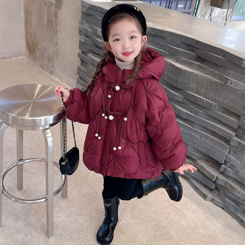 女童羽绒服秋冬季2023新款中国风白鸭绒儿童洋气宝宝冬款外套冬装