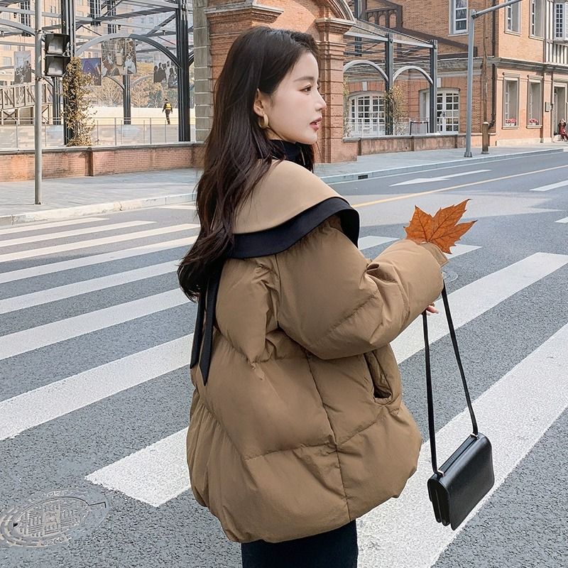 鸭鸭2023新款白鸭绒娃娃领小个子户外羽绒服女冬季新款外套加厚