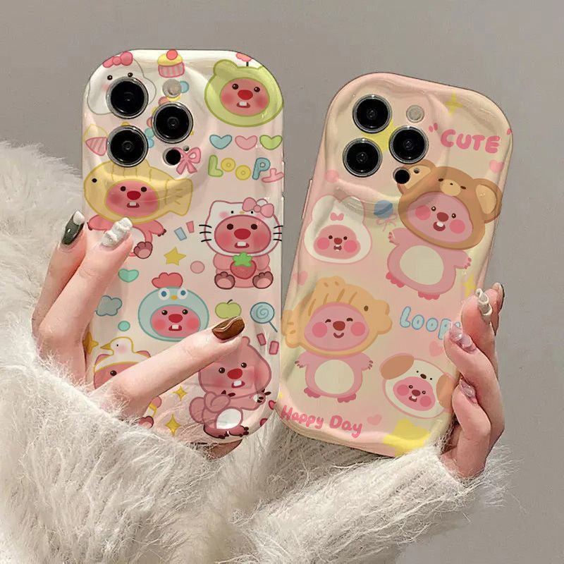 套头露比苹果15手机壳iPhone14ProMax女13/12/11/xr/X软壳8p全包7