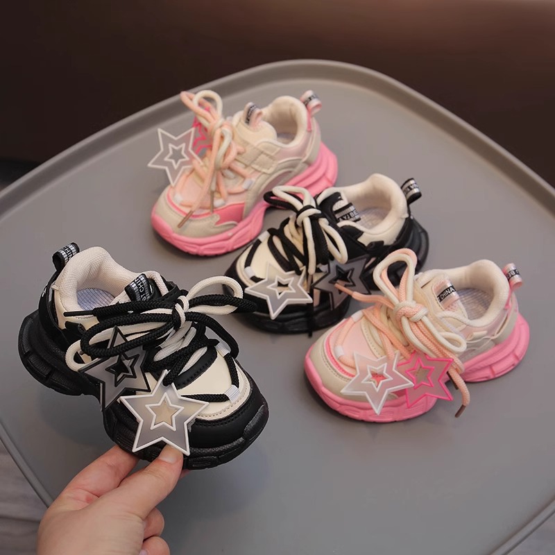 儿童运动鞋2024春季新款潮老爹鞋网红女童透气休闲鞋男小童学步鞋