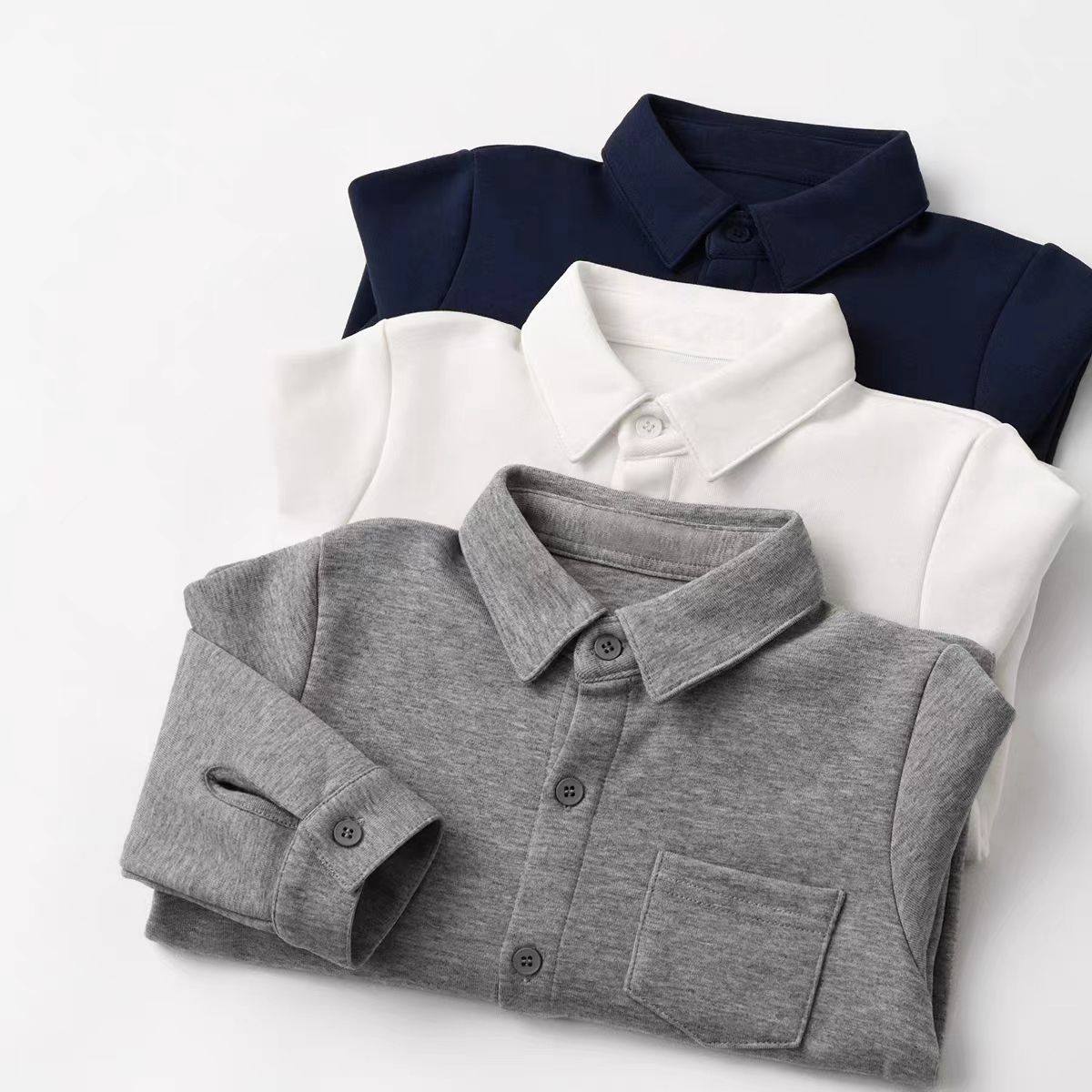 品巴拉巴拉儿童衬衫290g厚版 校园白衬衫 中小童