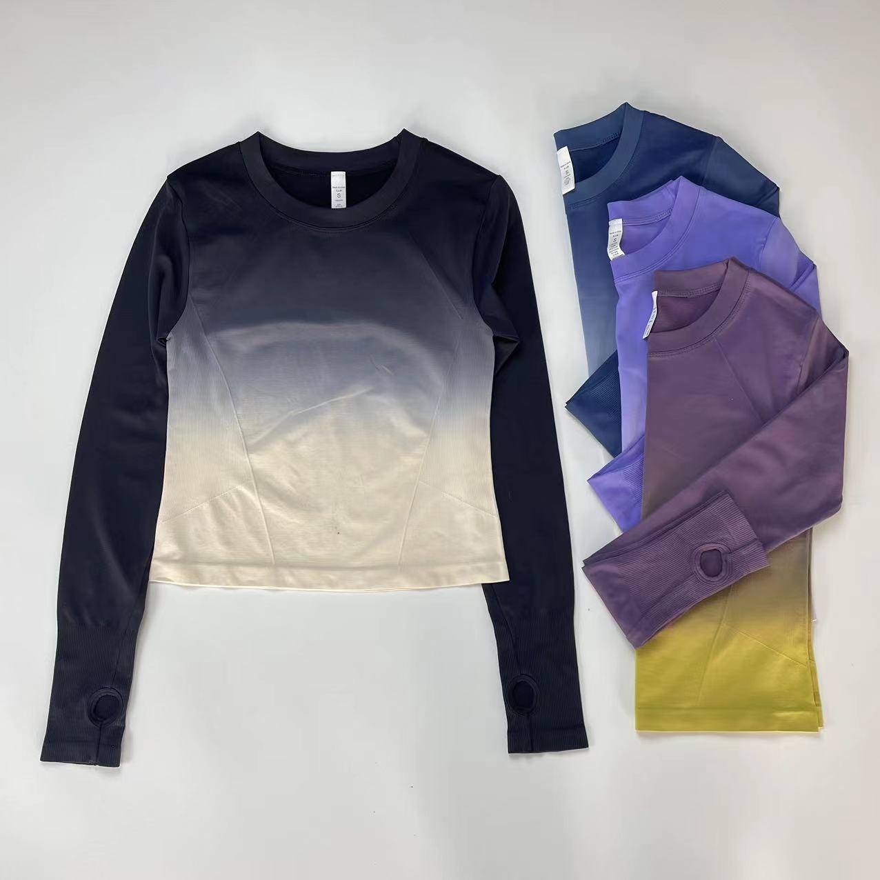 【小扬哥优选】跑步训练瑜伽服渐变速干运动健身长袖T恤女修身上衣