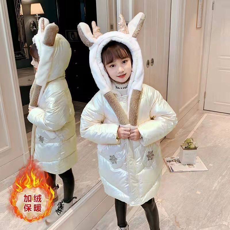 乐乐羽绒服2023新款爆款女款童洋气中大童季衣儿童装中长款女款