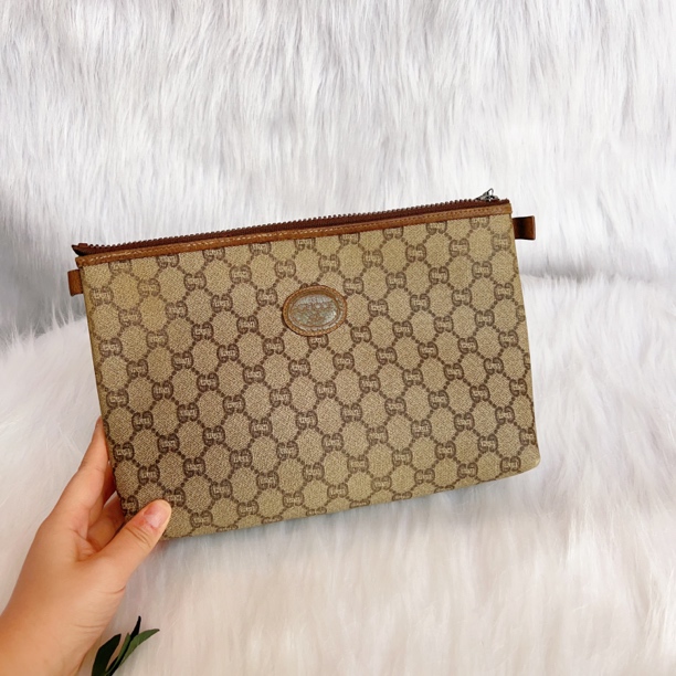 95新 GUCCI/古驰 Gucci古驰经典老花手拿洗漱可加链条 K02533