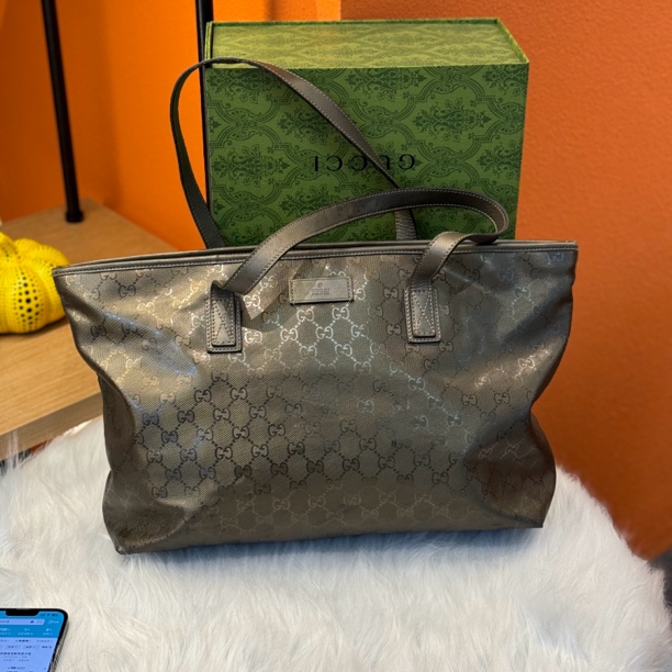 95新 GUCCI/古驰 GUCCI古驰大象灰托特包  K02627