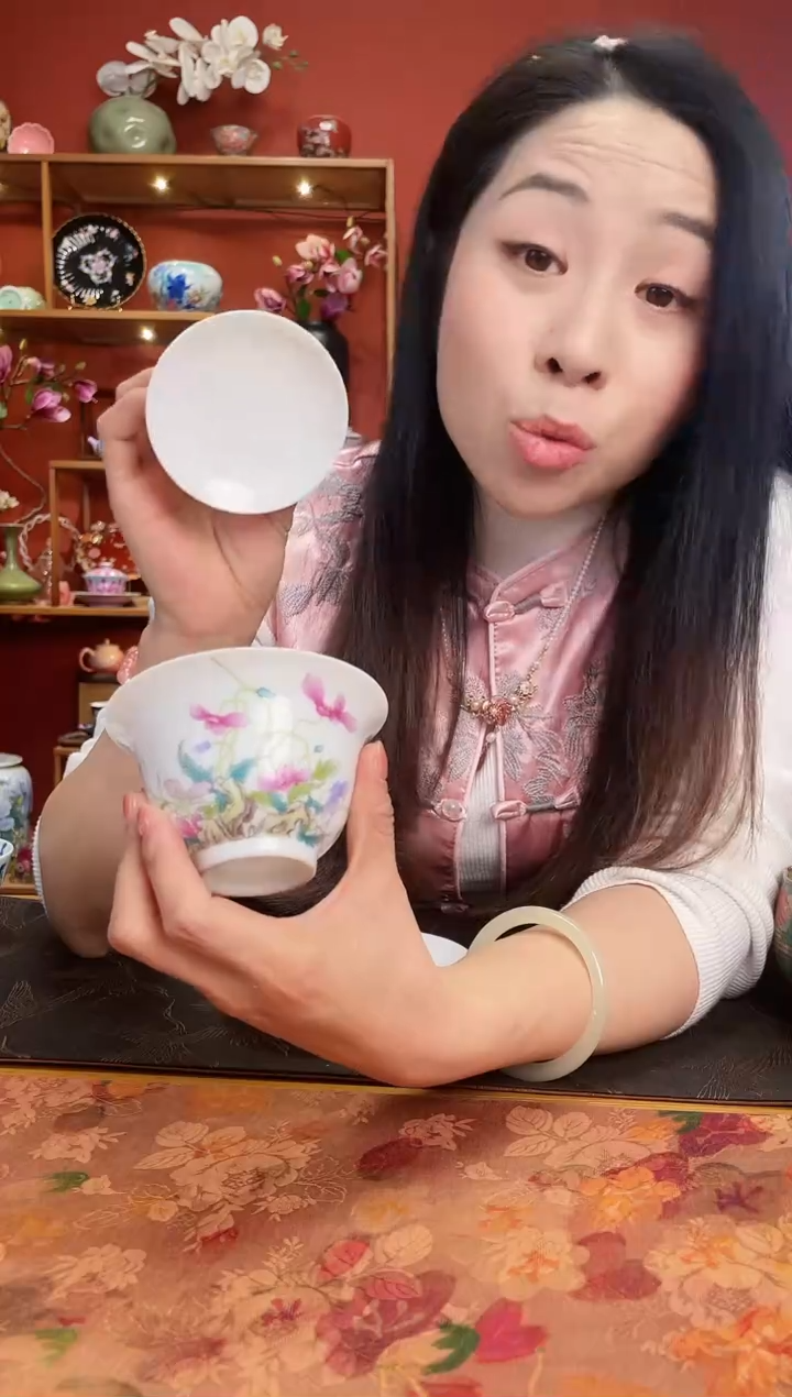 【闪购商品】陶瓷盖碗虞美人盖碗+茶杯