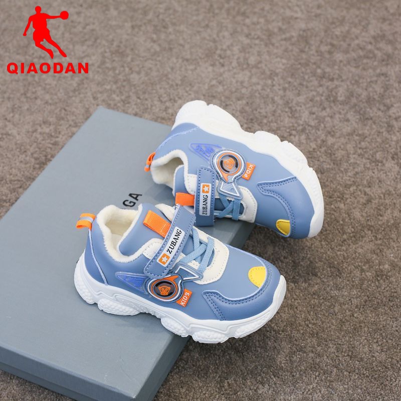 乔丹儿童断码2023春秋冬季新款儿童加绒棉鞋二棉宝宝鞋男童女童皮