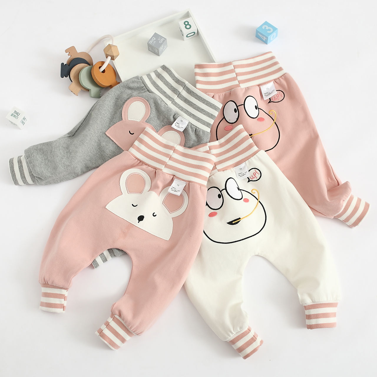 婴儿加绒加厚大裤秋冬季保暖高腰护肚男女宝宝外穿屁屁哈伦裤子