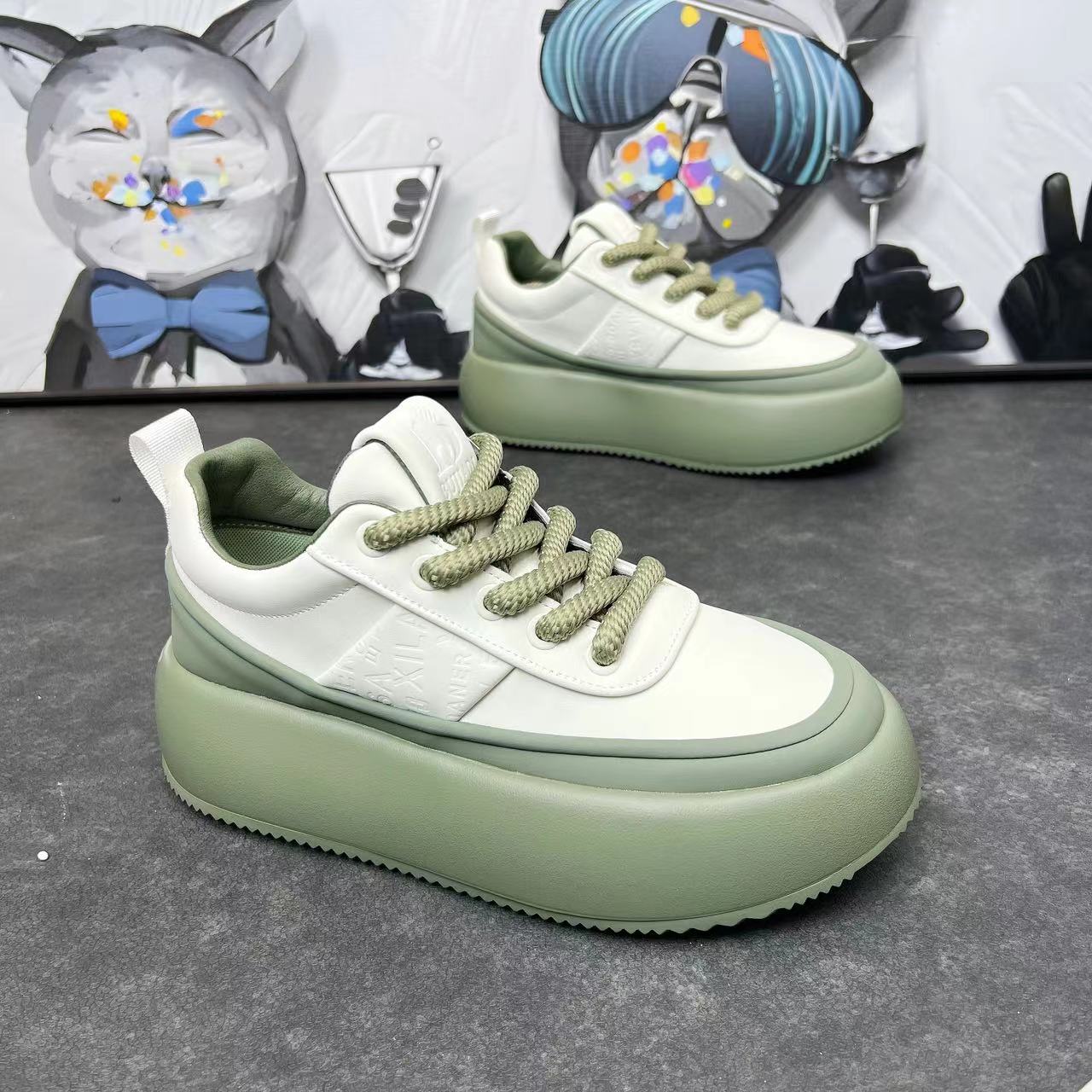 2024年春秋男鞋时尚百搭休闲鞋潮鞋厚底增高个性老爹鞋潮流