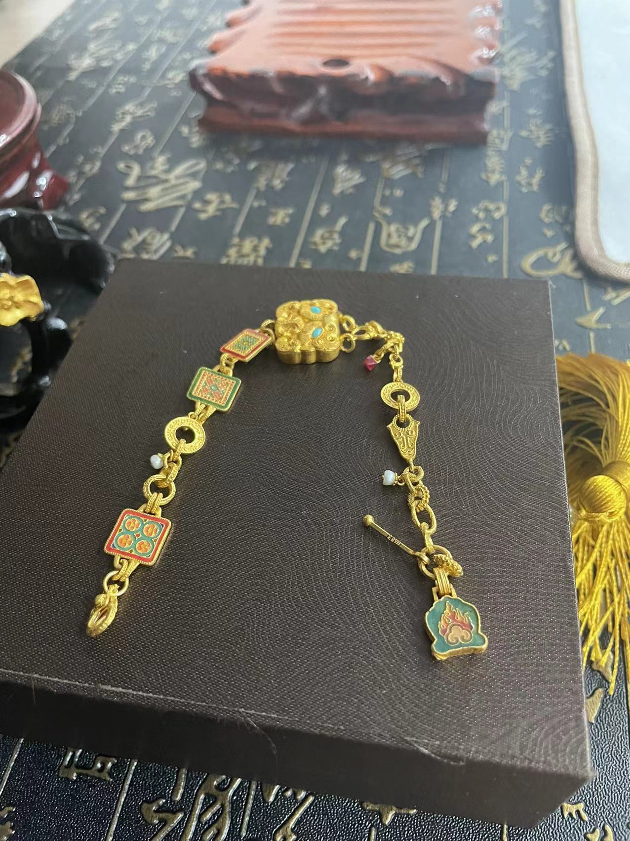 足金周洋霞大师正品炸珠手链