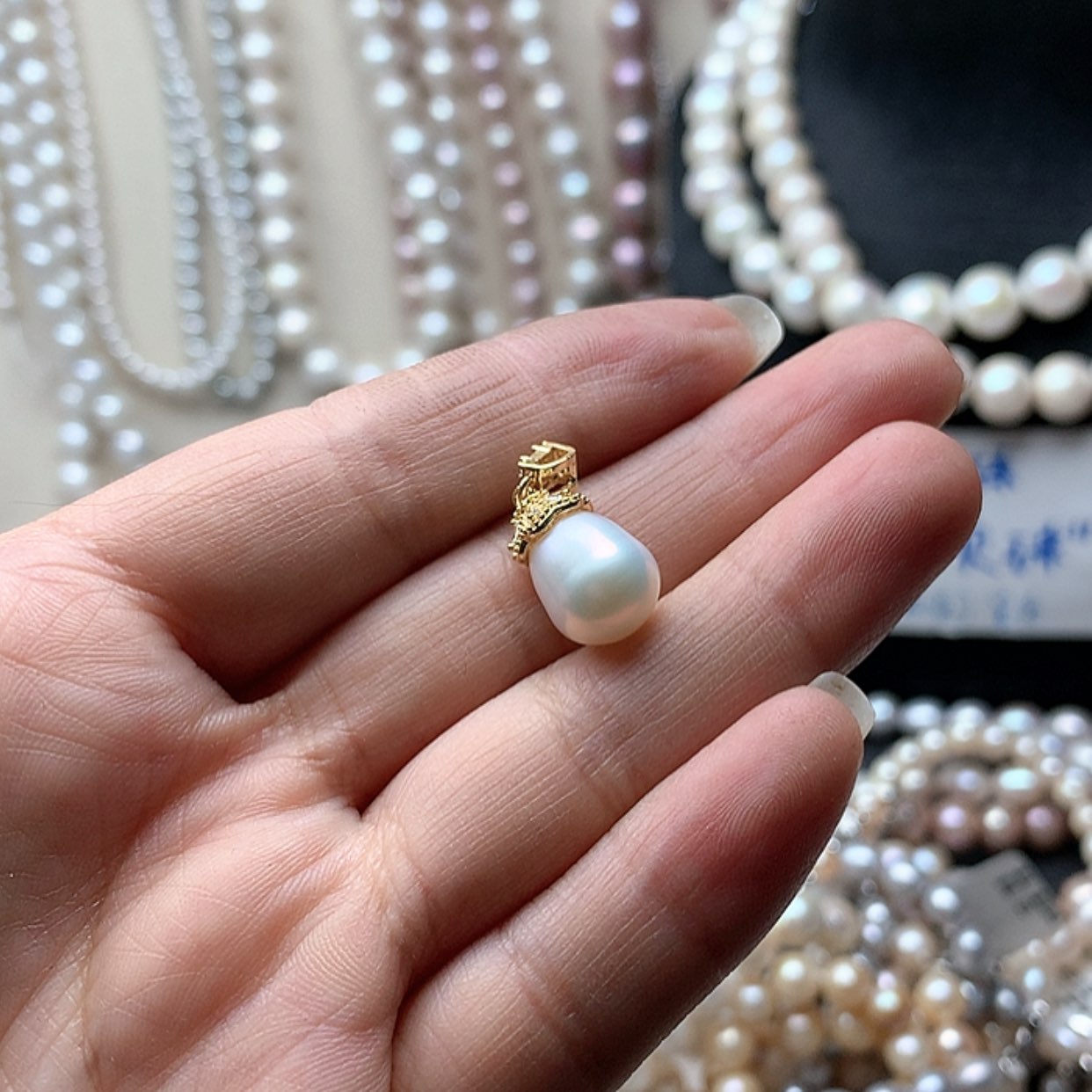 【闪购商品】淡水珍珠项链银S925镶嵌