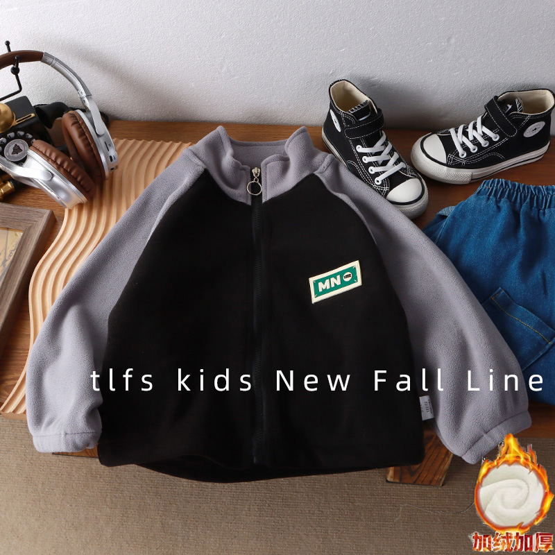 【加绒加厚】奥粒绒外套秋冬款立领拼接外套内搭外穿休闲保暖