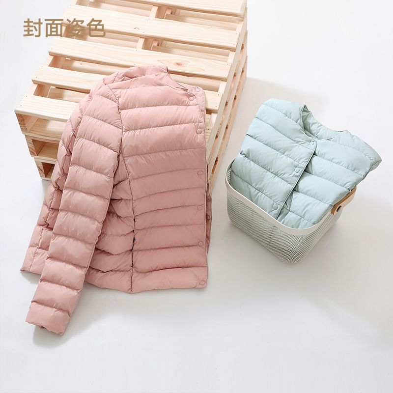 羽绒服新款爆款反季轻薄圆领羽绒女士女款保暖内胆短款大码