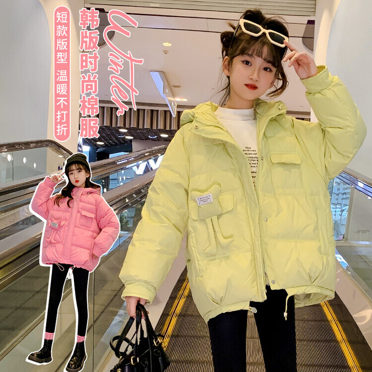 女童短款棉服儿小清新衣大童冬装加厚外套12岁女孩冬季保暖棉袄宝