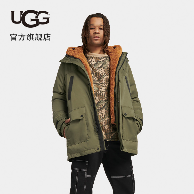 UGG冬季新款男士保暖舒适内带夹克羽绒连帽派克大衣 1144354