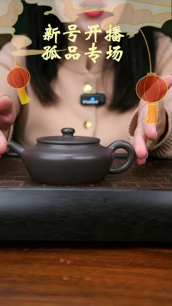 【闪购商品】天青泥扁晨壶