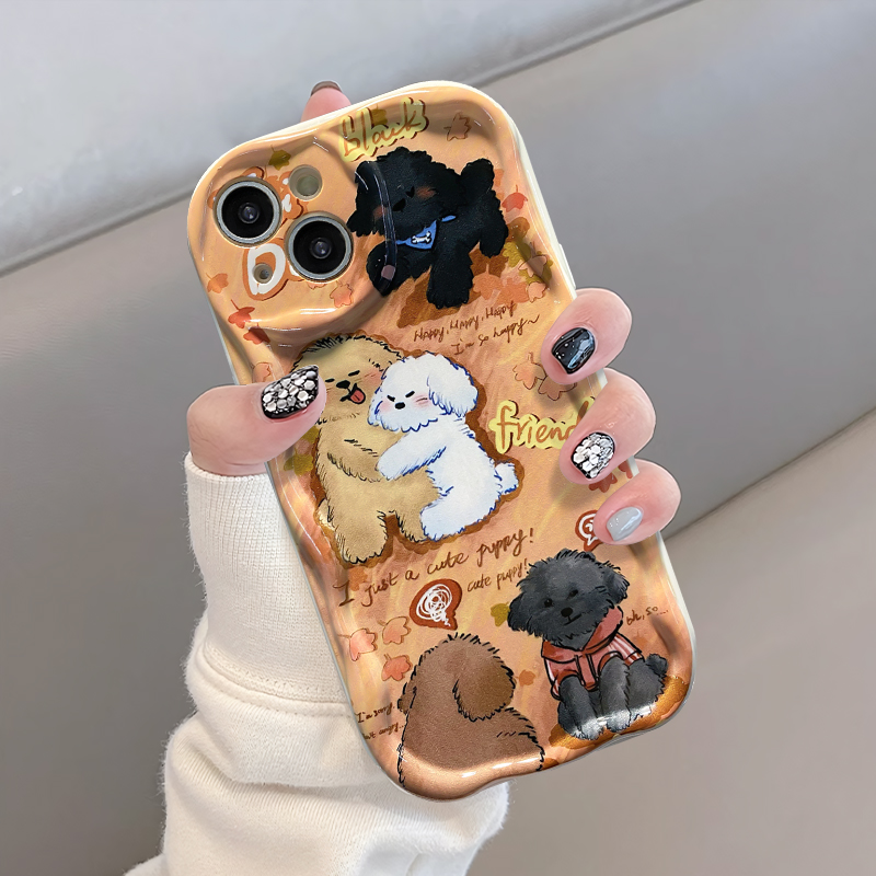 卡通画狗狗苹果13华为/vivo/oppo/小米/iPhone14promax小众手机壳