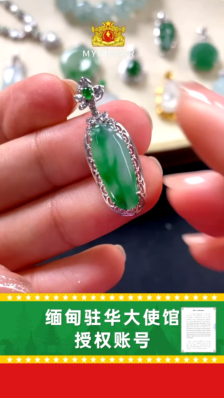 【闪购商品】翡翠颈饰18K金镶嵌瓜2680