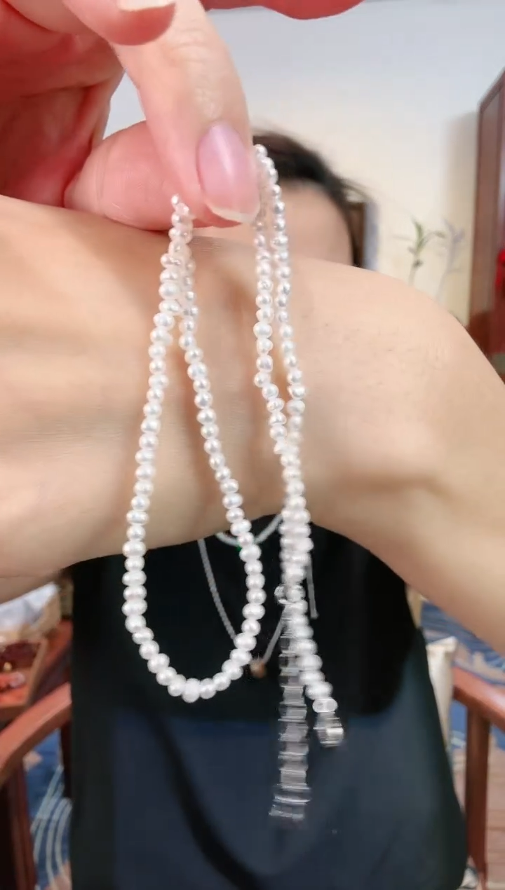 【闪购商品】淡水珍珠珠串银S925镶嵌珠串