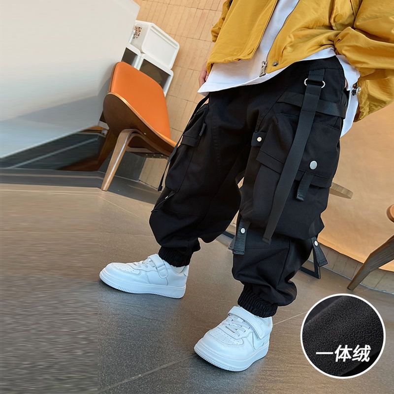 宽松阔腿裤男童秋装裤子2023新款韩版儿童帅气洋气大童工脚裤潮