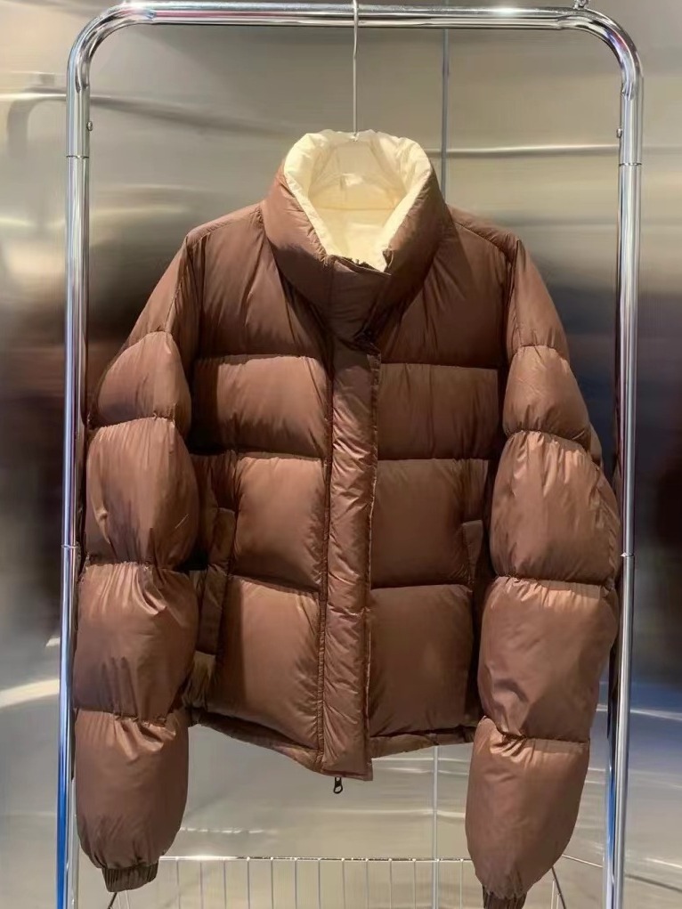 2023新款双面穿韩版情侣羽绒服短款加厚面包服男女同款白鸭绒外套