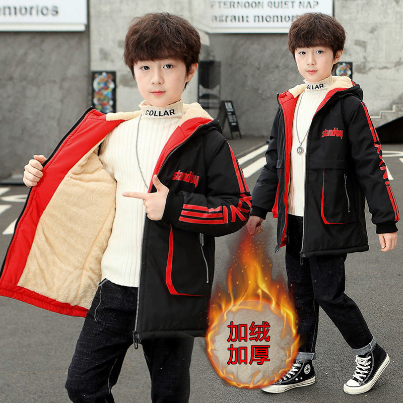 男童棉袄儿童派克服中大童加厚棉服2023新款冬款棉衣儿童棉袄