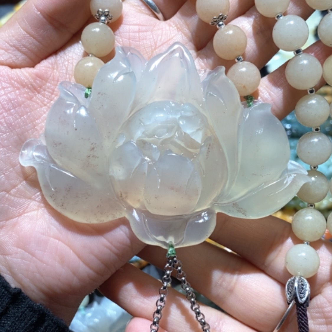 【闪购商品】蛇纹石玉颈饰合金