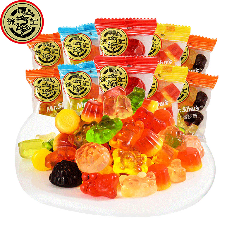 徐福记橡皮糖混合味200g散装童年真材实料味道口味可爱酸甜水果糖