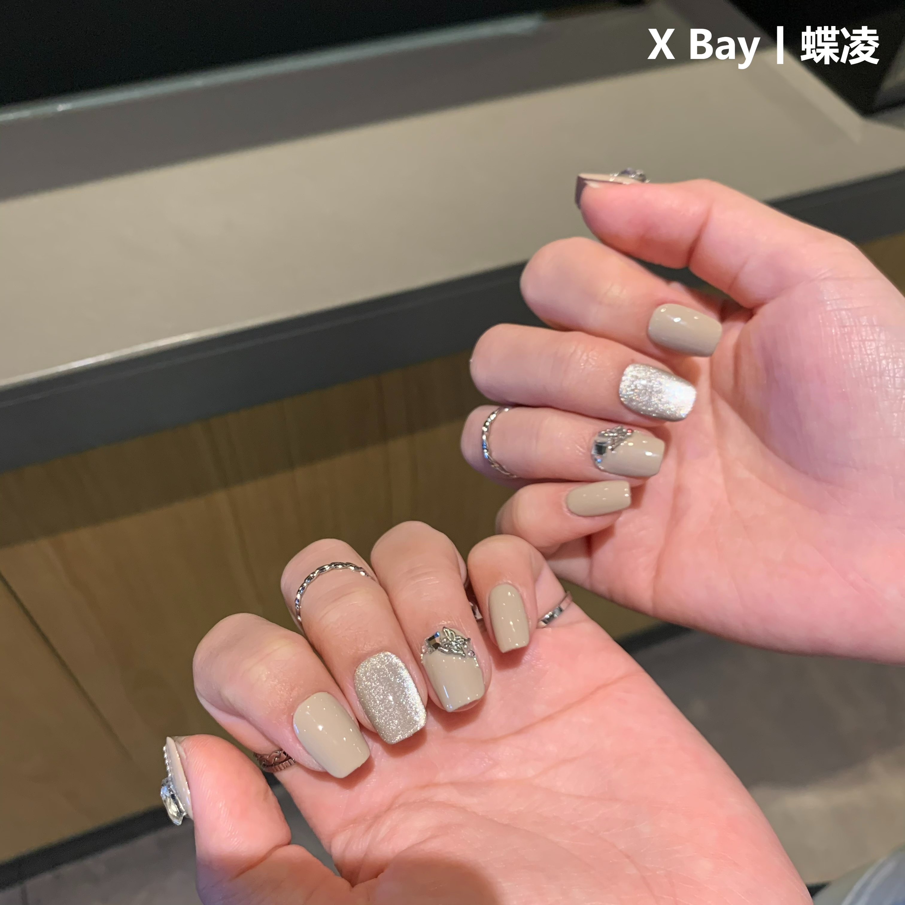 「蝶凌」XBay-Nail设计丨流行纯手工美甲高端/短款穿戴甲猫眼短甲