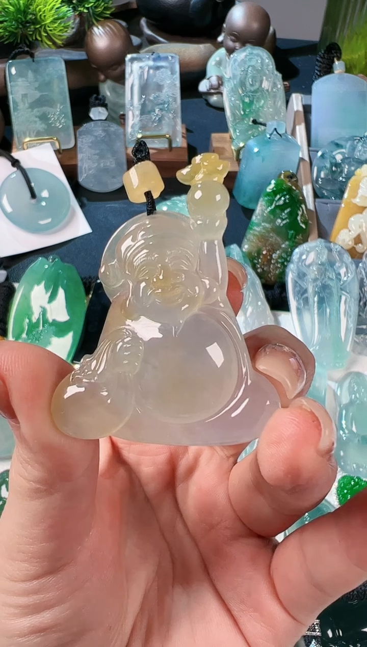 【闪购商品】翡翠挂件未镶嵌翡翠财神吊坠