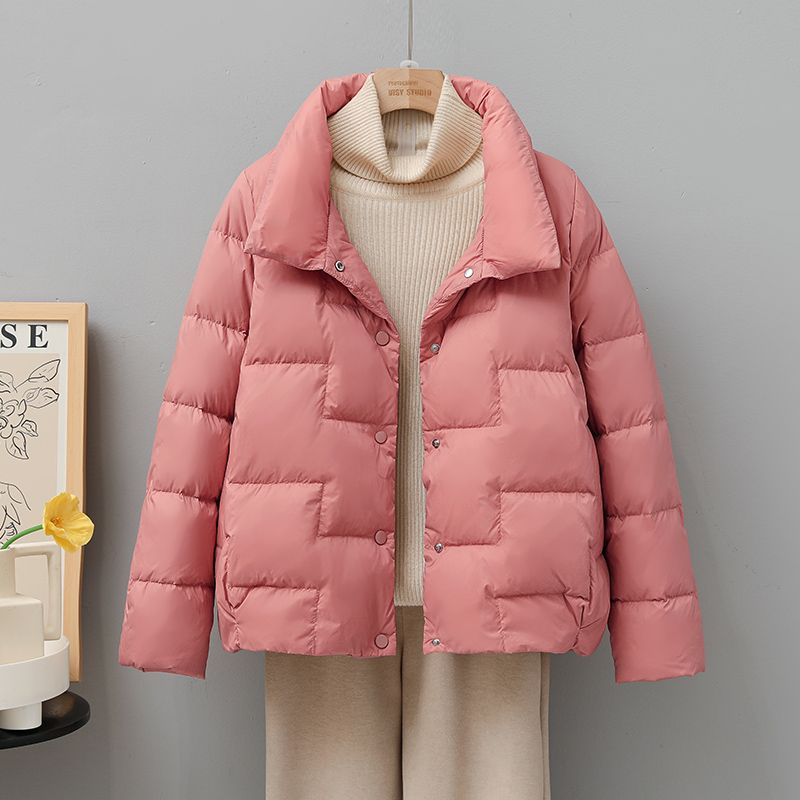 波司登轻薄羽绒服女短款立领2023年新款白鸭绒反季大码宽松保暖冬