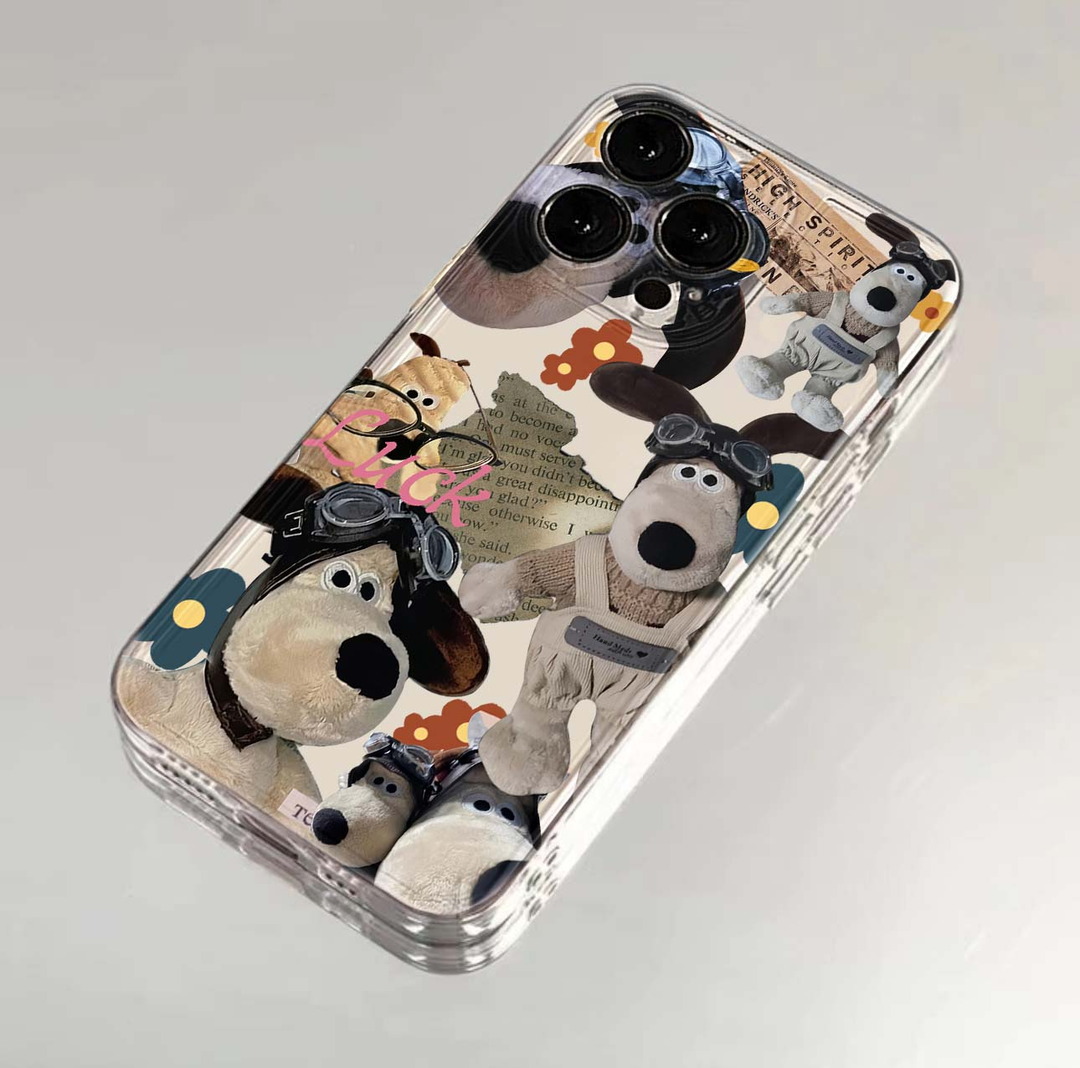 卡通掌门狗iPhone15promax手机壳苹果13/12/11太空壳7P透明XS软14