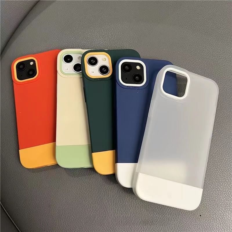 简约拼接色苹果14手机壳13/12Promax全包iPhone11防摔xs/xr二合一