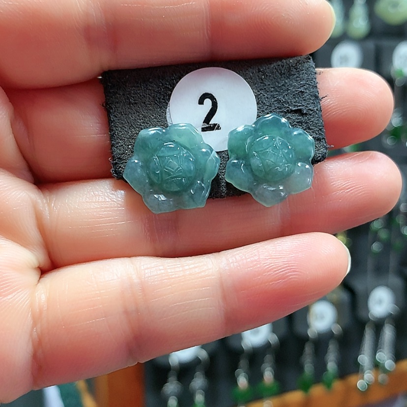 【闪购商品】翡翠耳饰银S925镶嵌
