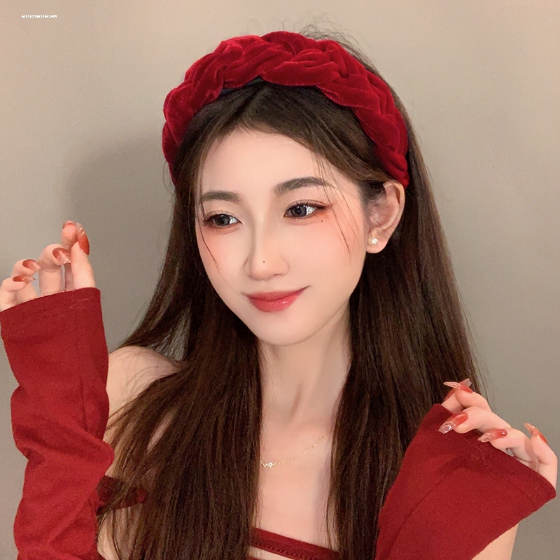 压发麻花丝绒发箍精致设计头箍时尚小众发饰气质新款简约外出2023
