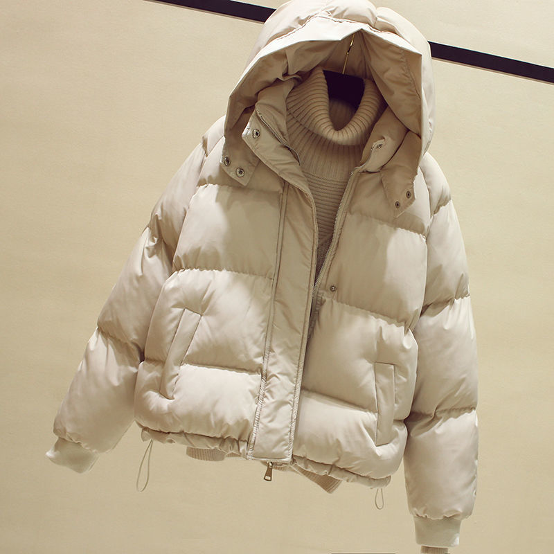 雪屮飞2023新款女韩版宽松港风学生面包服加厚外套