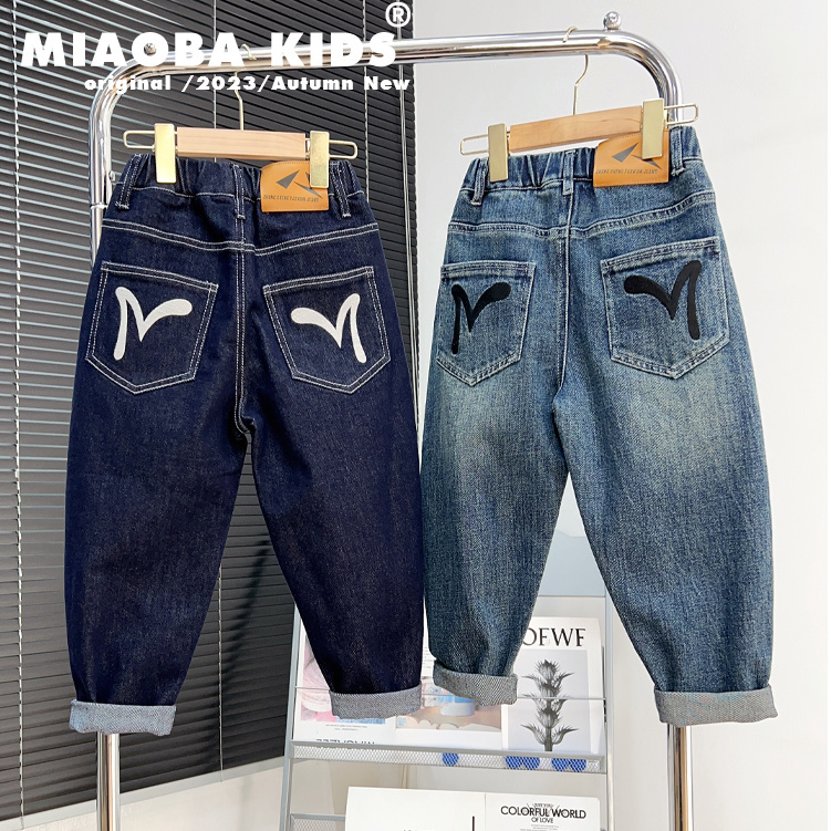 巴拉甄选男童加绒牛仔裤秋冬款中大童加厚裤子韩版儿童百搭休闲裤
