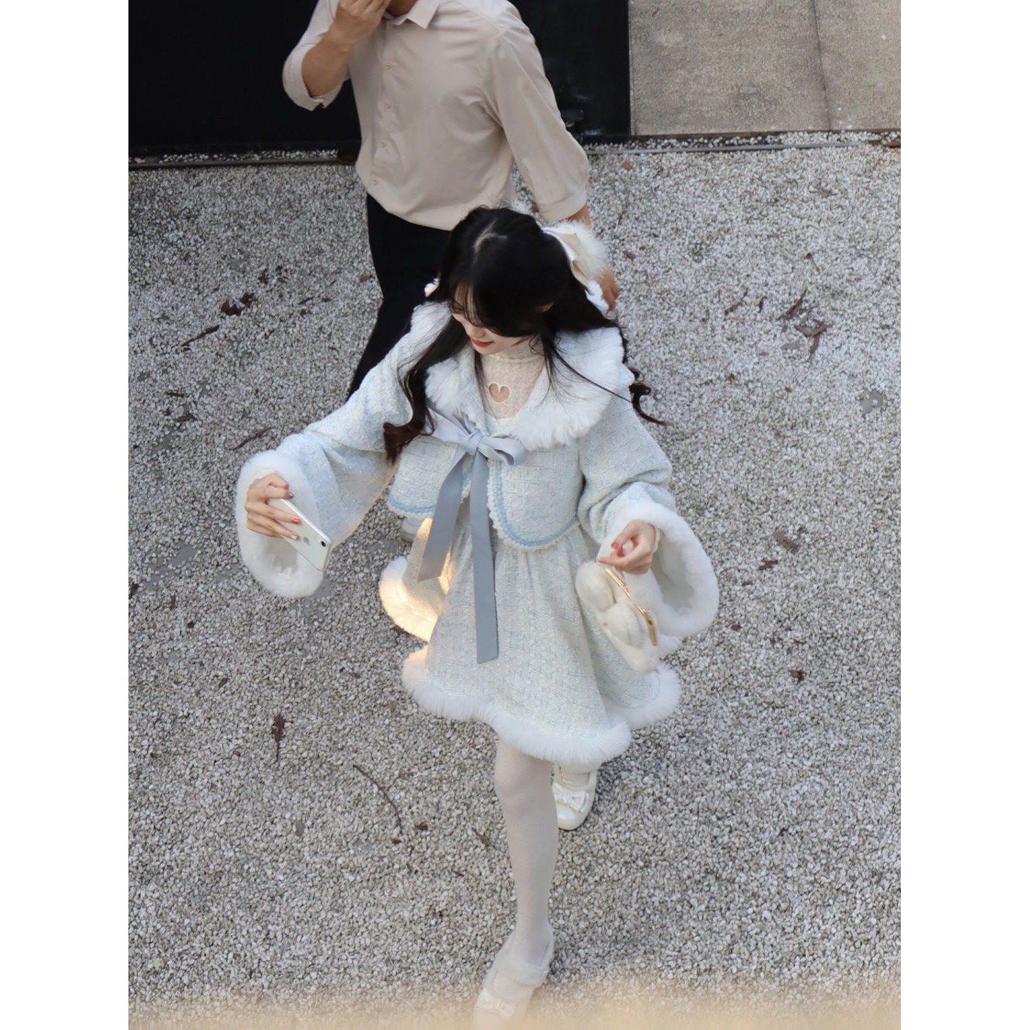 瑞拉仙境小香风套装蝴蝶结外套+吊带裙