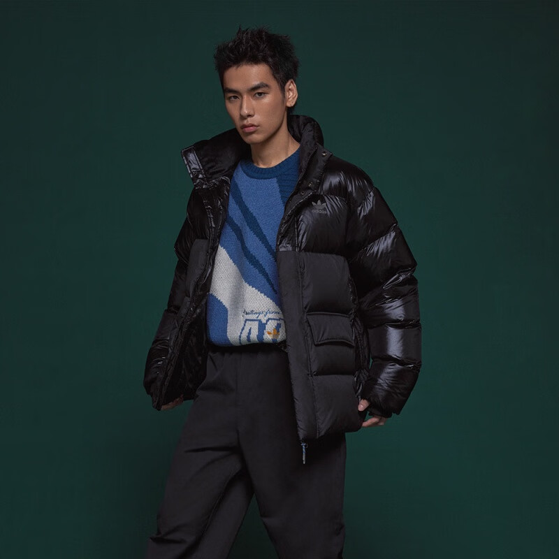 阿迪达斯 （adidas）阿迪三叶草男子潮流休闲羽绒服IR7133