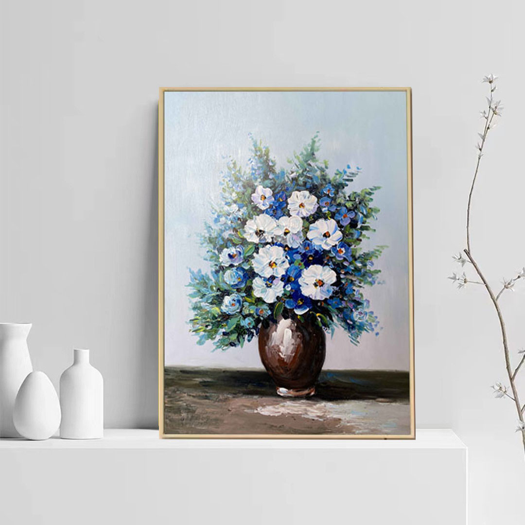  CT 444-1 花卉餐厅手绘油画装饰画客厅餐厅画沙发轻奢背景田园风