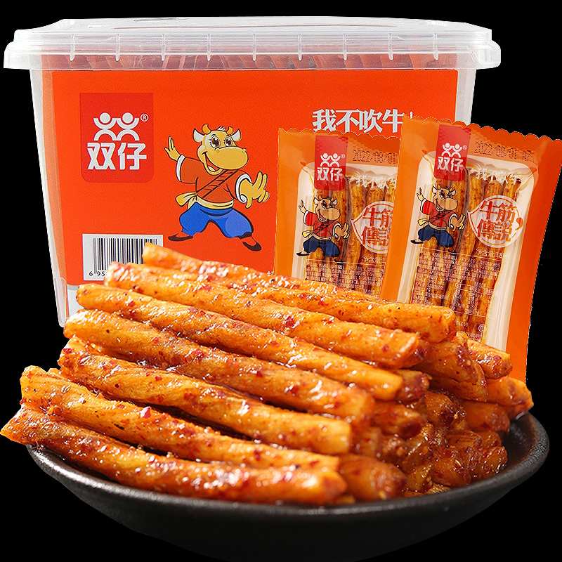 双仔牛筋传说独立小包装辣条8090后零食小吃休闲食品麻辣爽口嚼劲