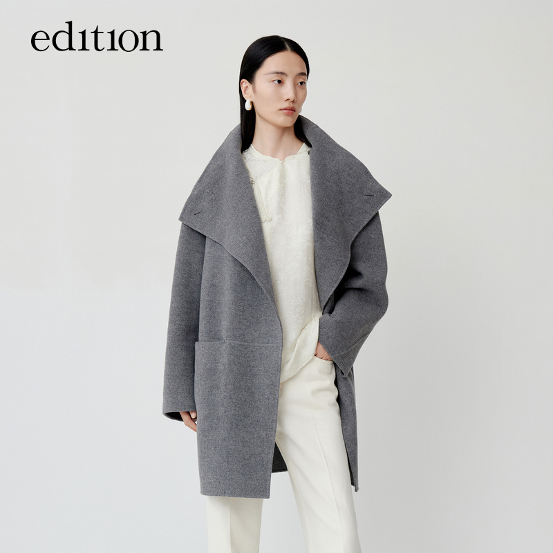 edition秋冬双面呢大衣羊毛呢外套女EBB4COTT09热力感#EBB4COTT21