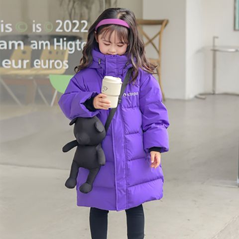 女童棉服2023新款儿童冬装韩版棉袄外套女孩中长款棉衣