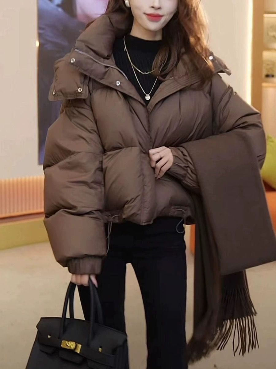 雅鹿新款2024短款羽绒服女冬季2024新款时尚泡芙小个子设计感面包