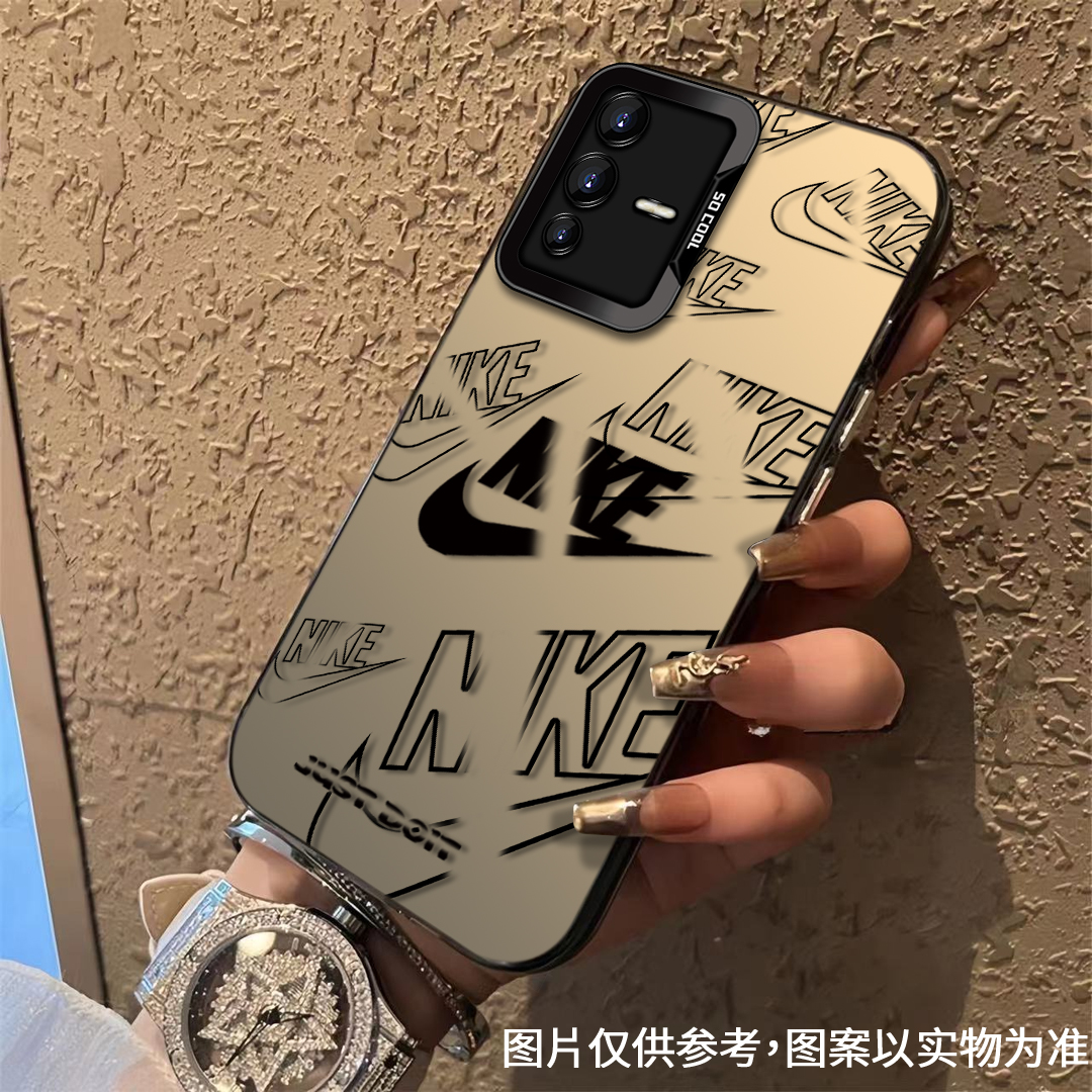 适用于【VIVO】S12经典简约黑勾时尚潮牌全包防摔手机壳