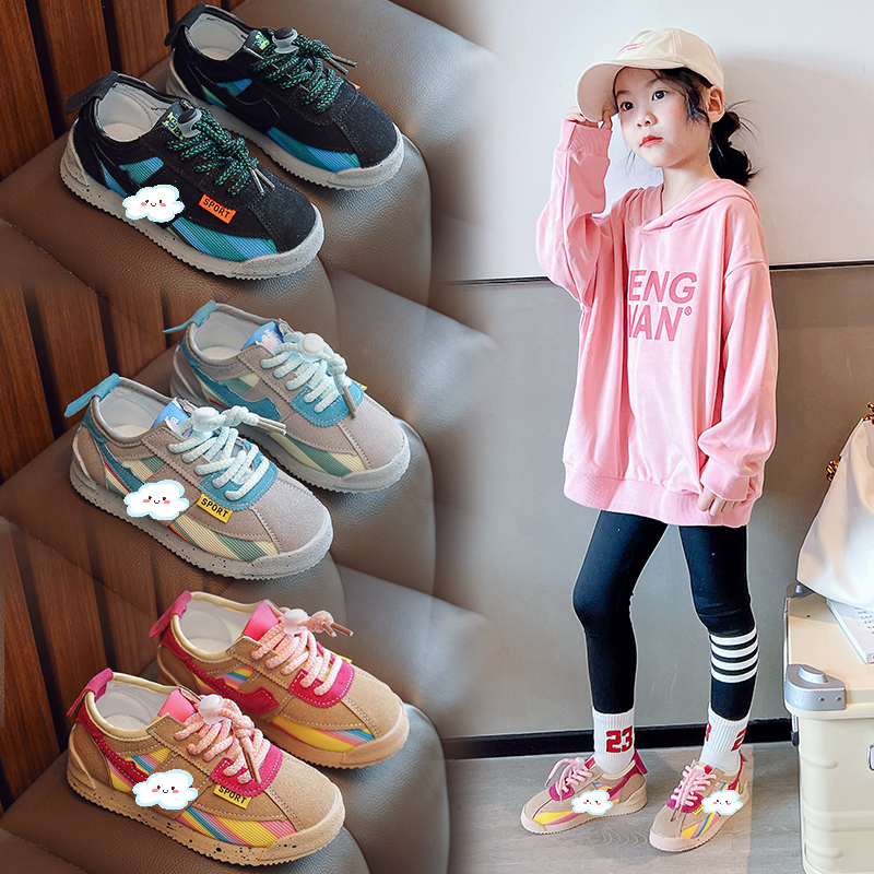 196女童运动鞋儿童鞋子男童跑步鞋新款防滑中小童学生阿甘鞋