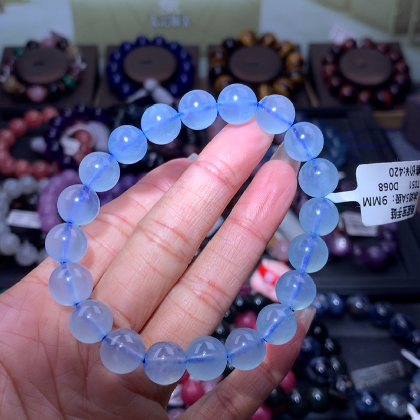 【闪购商品】水晶手串未镶嵌海蓝宝9