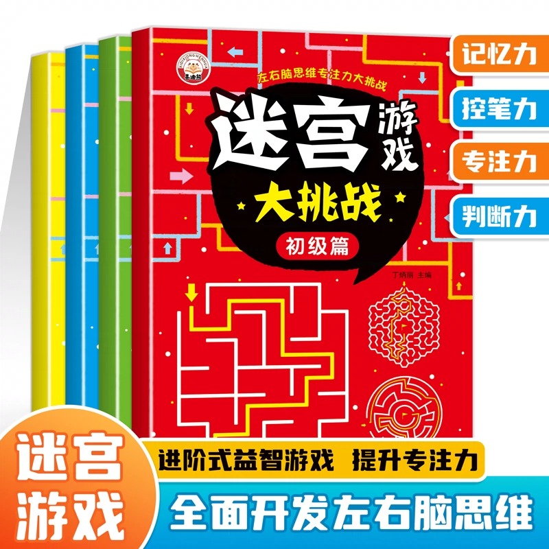 全四册迷宫大挑战玩具智力大挑战锻炼大脑思维左右脑益智游戏书籍