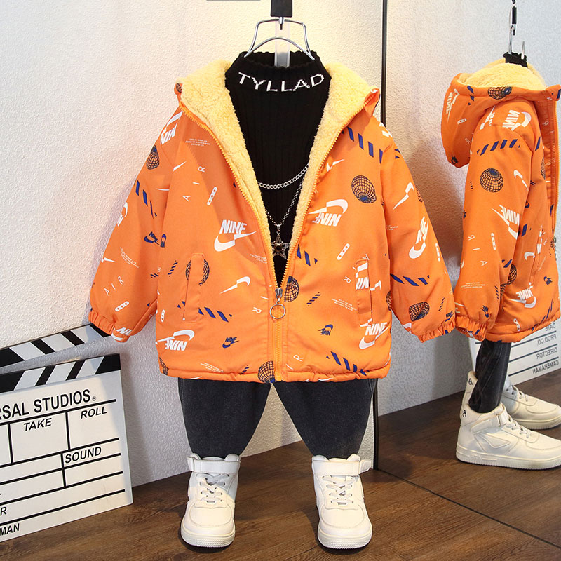 大童男童加绒棉衣外套冬装冬季棉服棉袄儿童宝宝小厚潮秋冬款B5